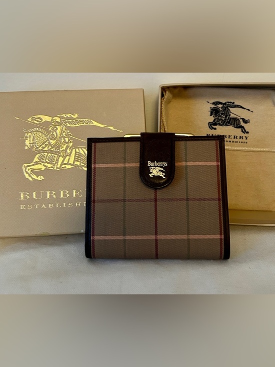 Burberry Handbags - Authentic vintage Burberrys (pre-1999 logo) Nova Check wallet with Box and Dusty